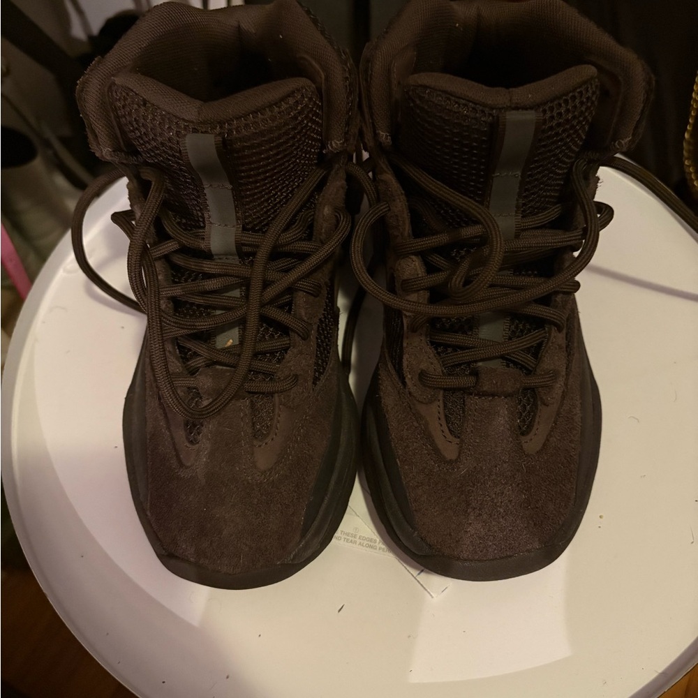 Yeezy Kids Chocolate Brown Sneakers